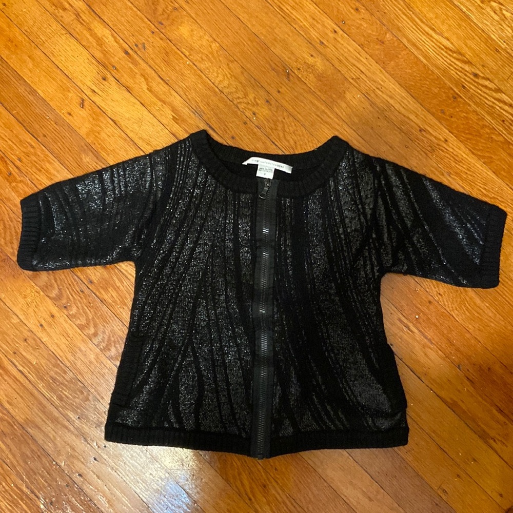 Diane Von Furstenberg Obelia Sweater Size P - XS oversized fit black wool